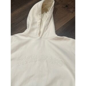 Sisters and Seekers SKRS Jeans Hoodie White Embroidered Fleece‎ Large